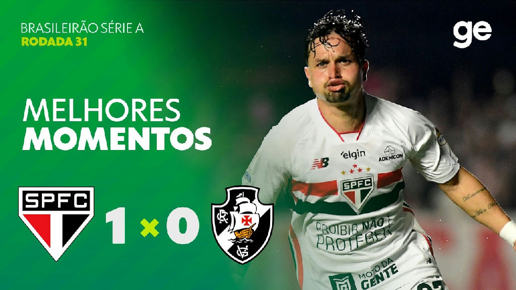 Brasileirão: são Paulo derrota o vasco pela trigésima primeira rodada