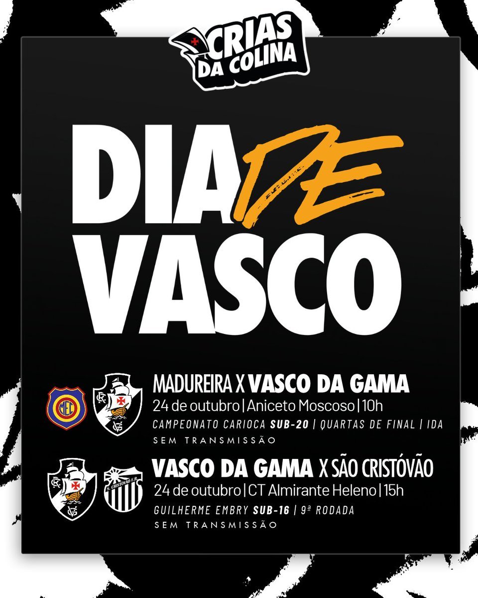 Categorias de base do Vasco entram em campo pelo sub-20 e sub-16