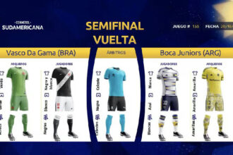 Conmebol define uniformes para a semifinal entre vasco e boca juniors