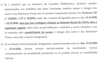 Conselho Deliberativo do Vasco suspende votações sobre comissões da SAF