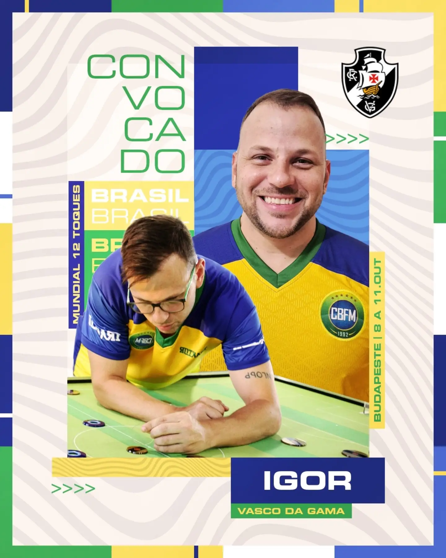 Convocados: Igor Quintaes e Nando Jesus representam o Brasil no Mundial de Futebol de Mesa