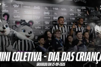 Crianças sócias do Camisa 7 entrevistam Tiquinho Soares e Júnior Santos no Nilton Santos