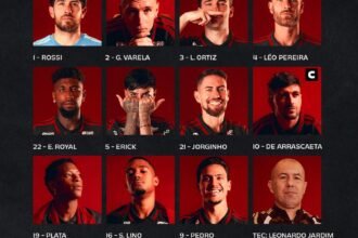 Flamengo divulga escalação oficial para o clássico contra o Vasco