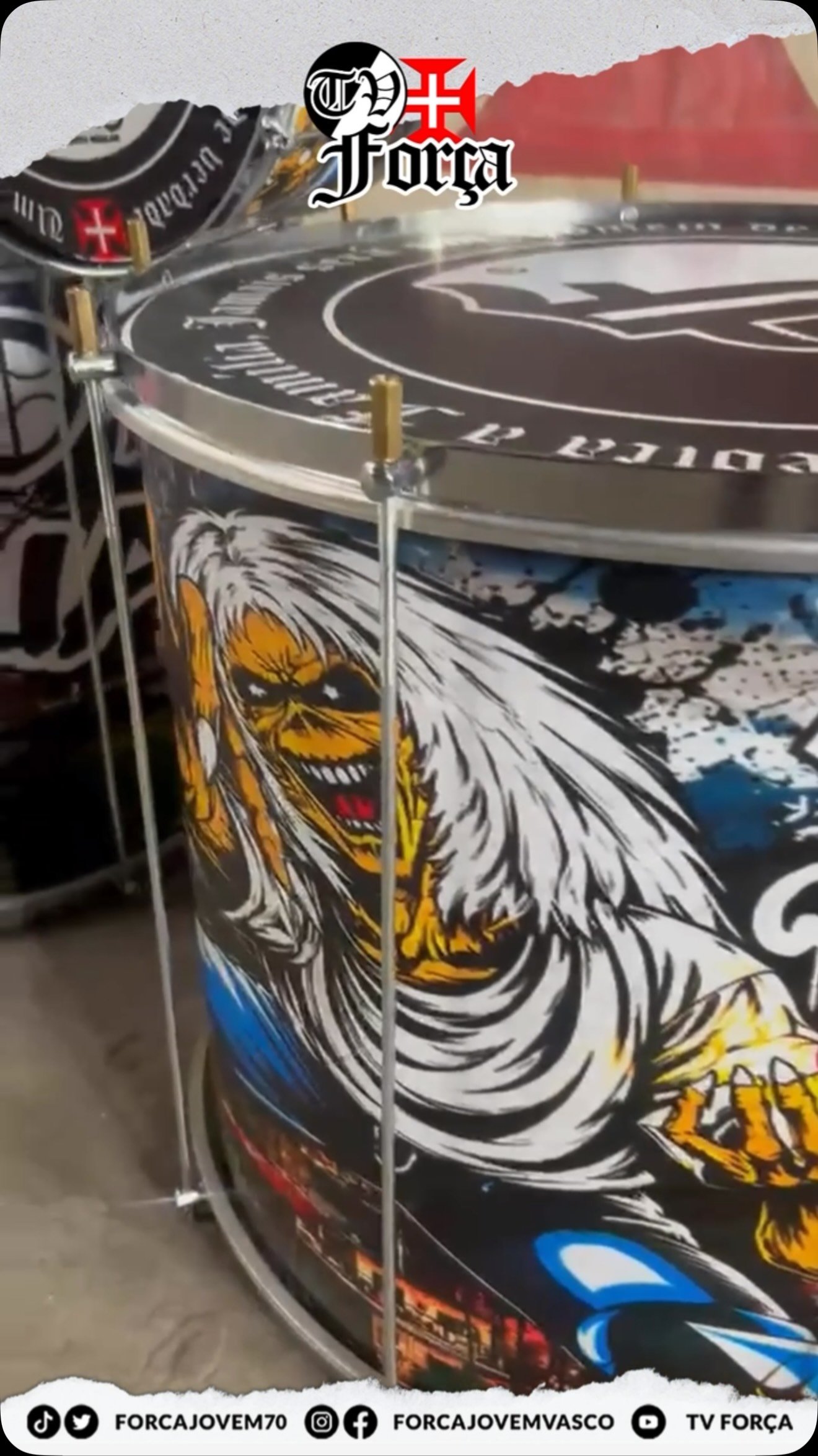 Força Jovem do Vasco revela novos instrumentos de bateria para a torcida