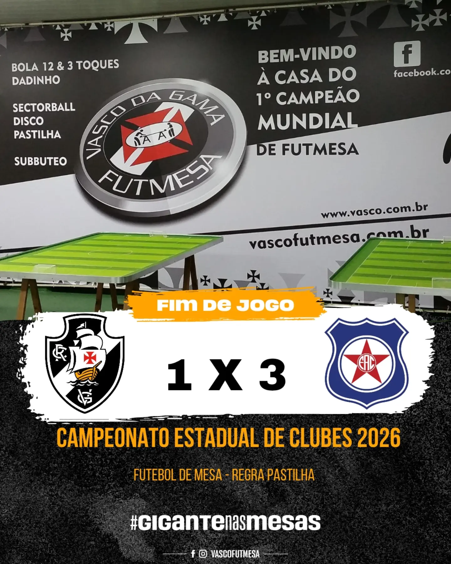 Futmesa do Vasco conquista vice-campeonato estadual na regra pastilha