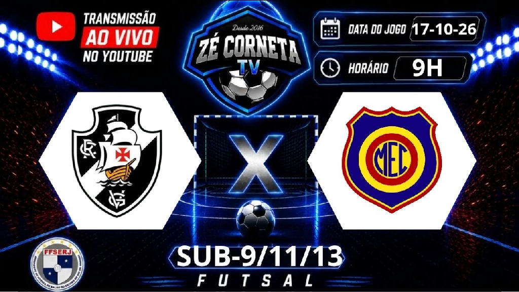 Futsal base do vasco enfrenta o madureira pelas categorias sub-9, sub-11 e sub-13