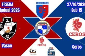 Futsal de base do Vasco enfrenta o Ceros pelo campeonato Estadual
