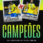 Futsal do Vasco celebra conquista de Claudinho e Murillo com a Seleção Brasileira Sub-20