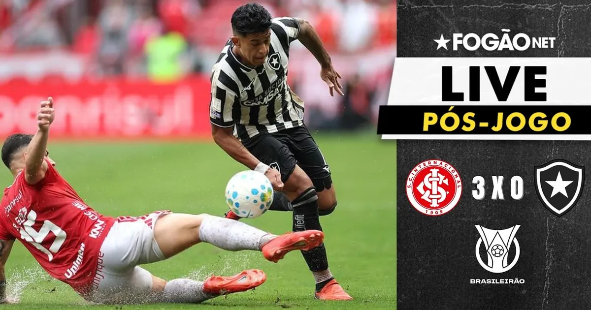 Internacional vence o Botafogo por três a zero pelo Brasileirão