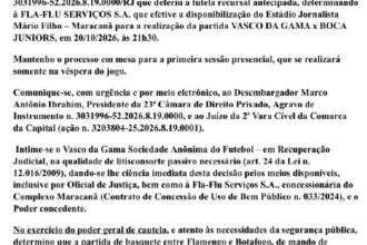 Justiça determina retorno de Vasco e Boca Juniors ao Maracanã