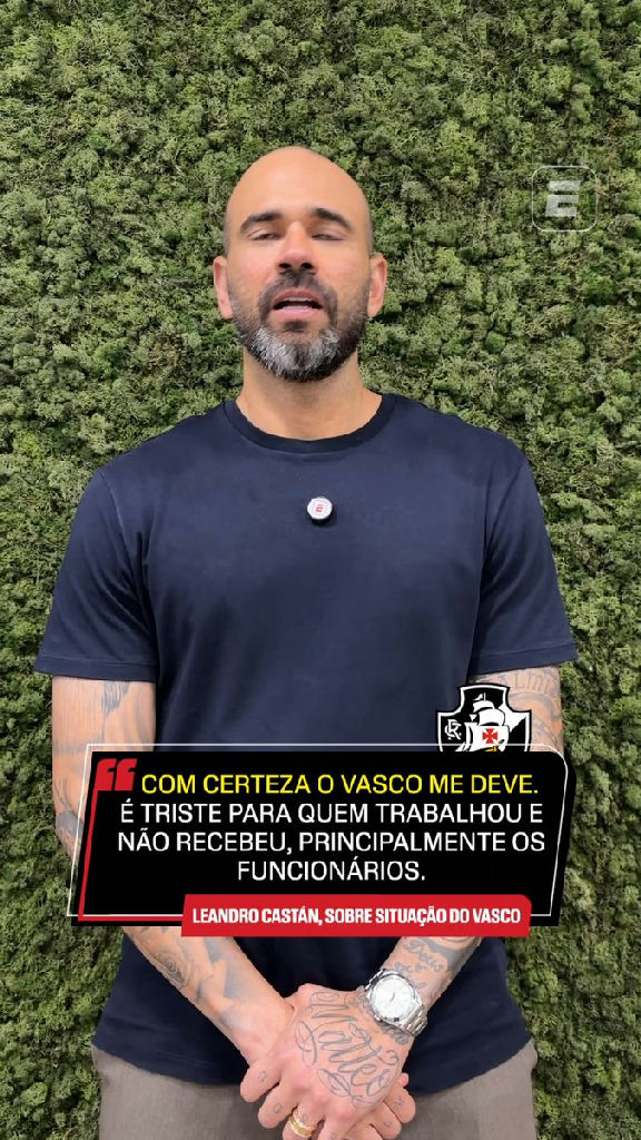 Leandro Castán confirma pendências financeiras e cobra pagamentos do Vasco