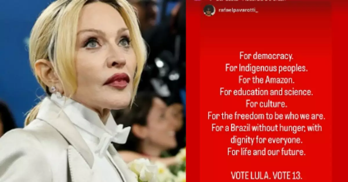 Madonna declara apoio à campanha de Lula no segundo turno das eleições