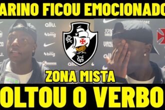 Marino chora na zona mista depois da vitória do Vasco sobre o Corinthians