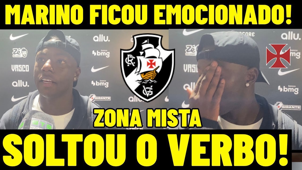 Marino chora na zona mista depois da vitória do Vasco sobre o Corinthians