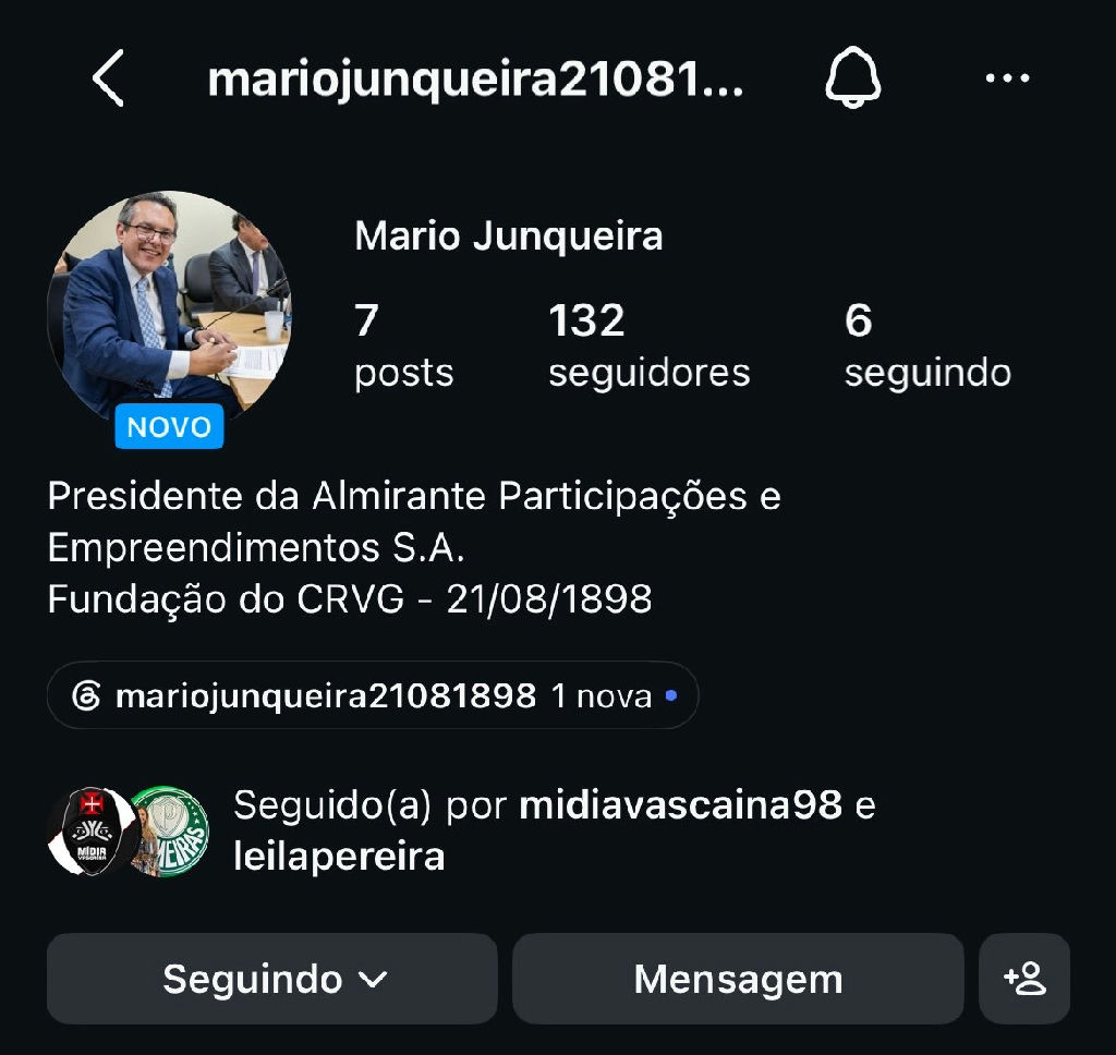 Mário Junqueira ingressa no Instagram e atrai atenção de Leila Pereira