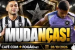 Mudanças na escalação e bastidores da saf movimentam o Botafogo