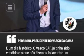 Pedrinho classifica aprovação de venda da SAF como marco histórico para o clube