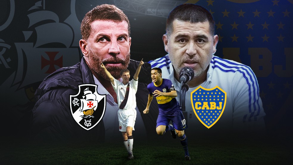 Pedrinho e Riquelme reeditam rivalidade histórica agora como presidentes de Vasco e Boca