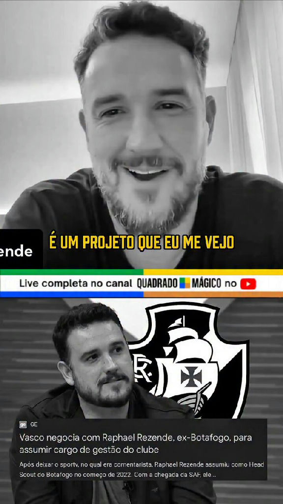 Raphael Rezende elogia SAF do Vasco e negocia para assumir cargo de gestão