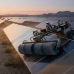 Robôs autônomos limpam painéis solares no deserto sem uso de água