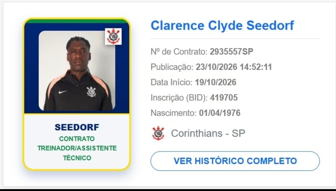 Seedorf é registrado e estreia no comando do Corinthians contra o Vasco