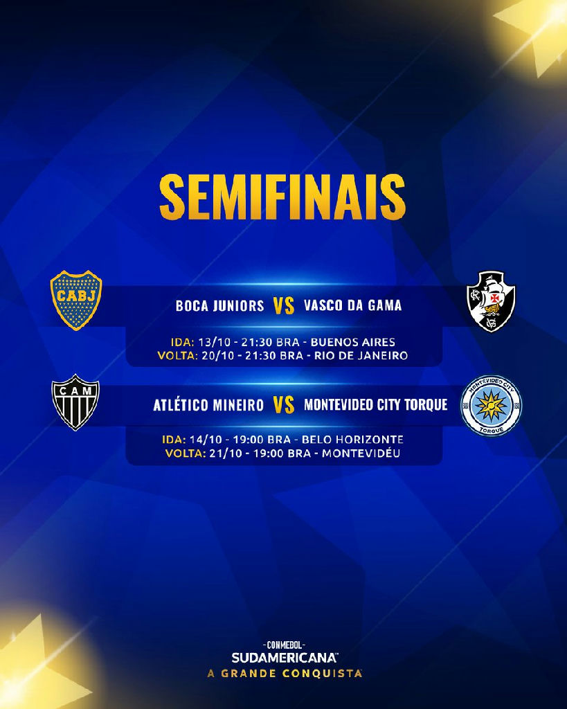 Semifinais da Sul-americana definem caminhos de Boca Juniors e Vasco da Gama