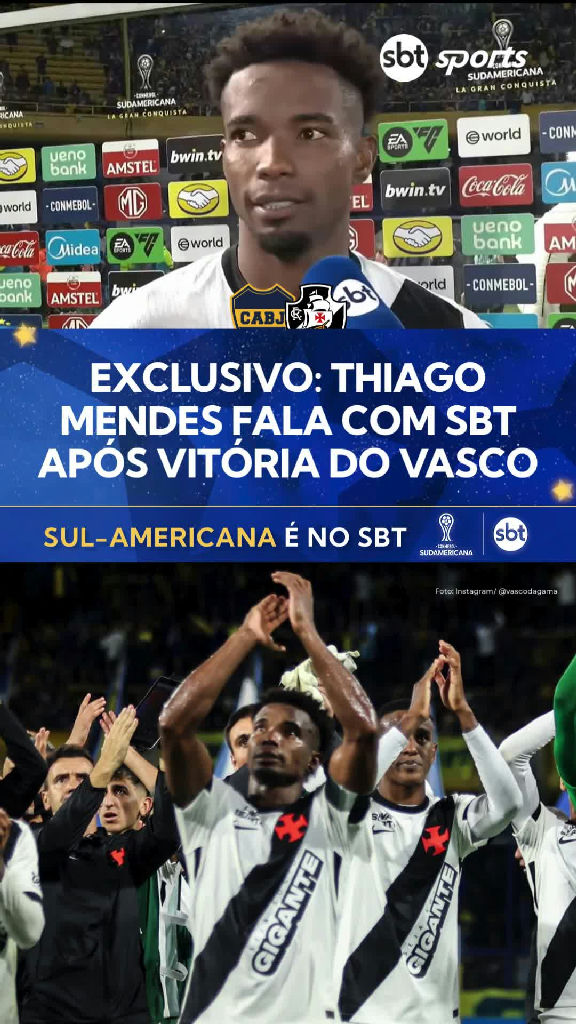 Thiago Mendes analisa triunfo do Vasco sobre o Boca Juniors na Sul-americana