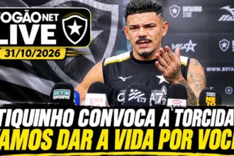 Tiquinho Soares convoca torcida do Botafogo em transmissão ao vivo