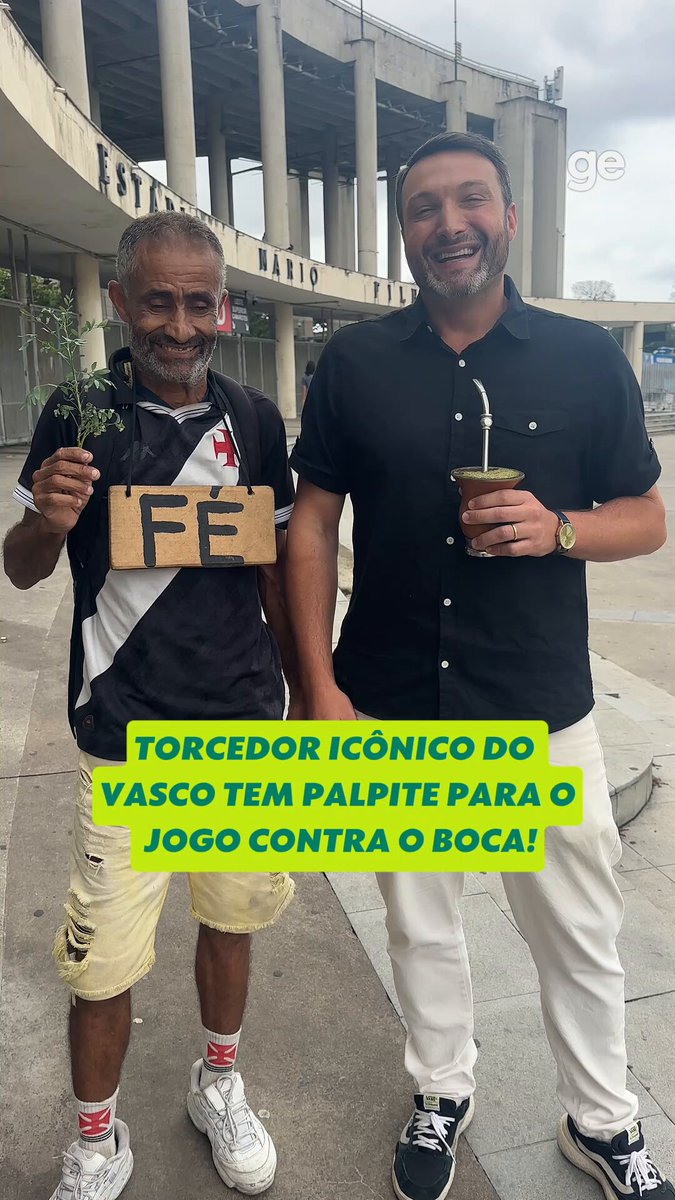 Torcedor famoso do Vasco chega ao Maracanã para duelo decisivo