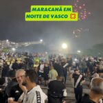 Torcedores do vasco movimentam os arredores do maracanã em noite decisiva
