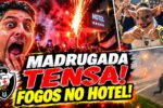 Torcedores do vasco realizam foguetório em frente a hotel de delegação do boca juniors