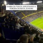 Torcida do Vasco entoa samba da Unidos da Tijuca dentro da Bombonera