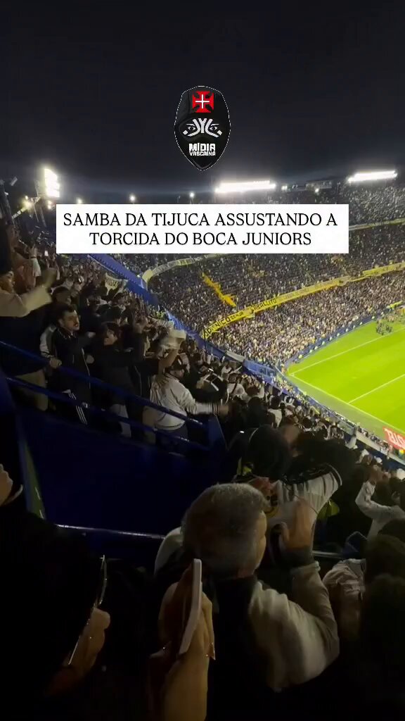 Torcida do Vasco entoa samba da Unidos da Tijuca dentro da Bombonera