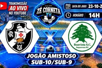 Transmissão de amistosos entre vasco e boavista nas categorias de base