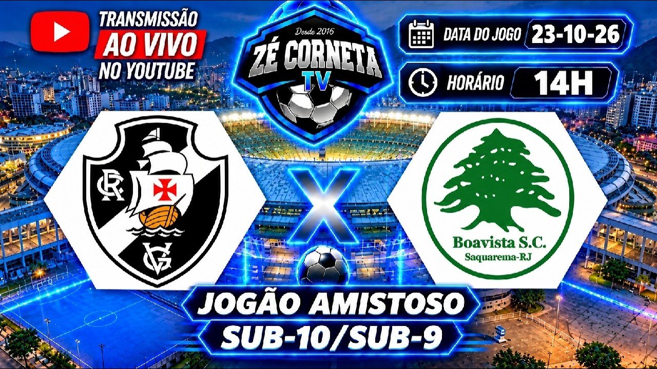 Transmissão de amistosos entre vasco e boavista nas categorias de base
