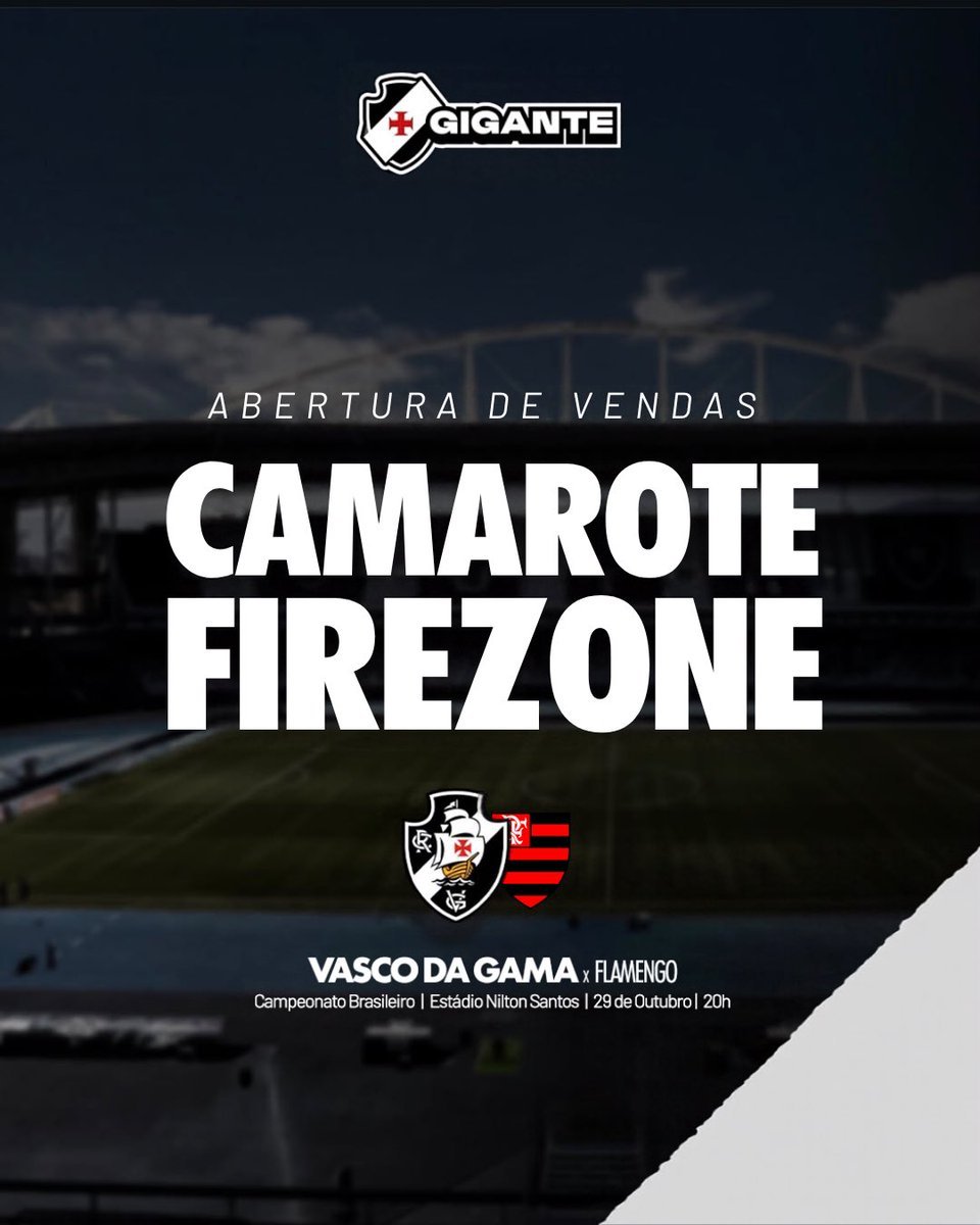 Vasco abre comercialização de ingressos para o camarote firezone no Nilton Santos