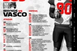Vasco almirantes divulga lista de atletas para confronto contra o rhynos