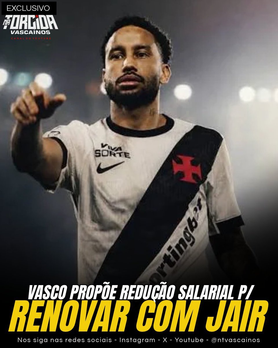 Vasco apresenta proposta de renovação a Jair com corte salarial e contrato de um ano