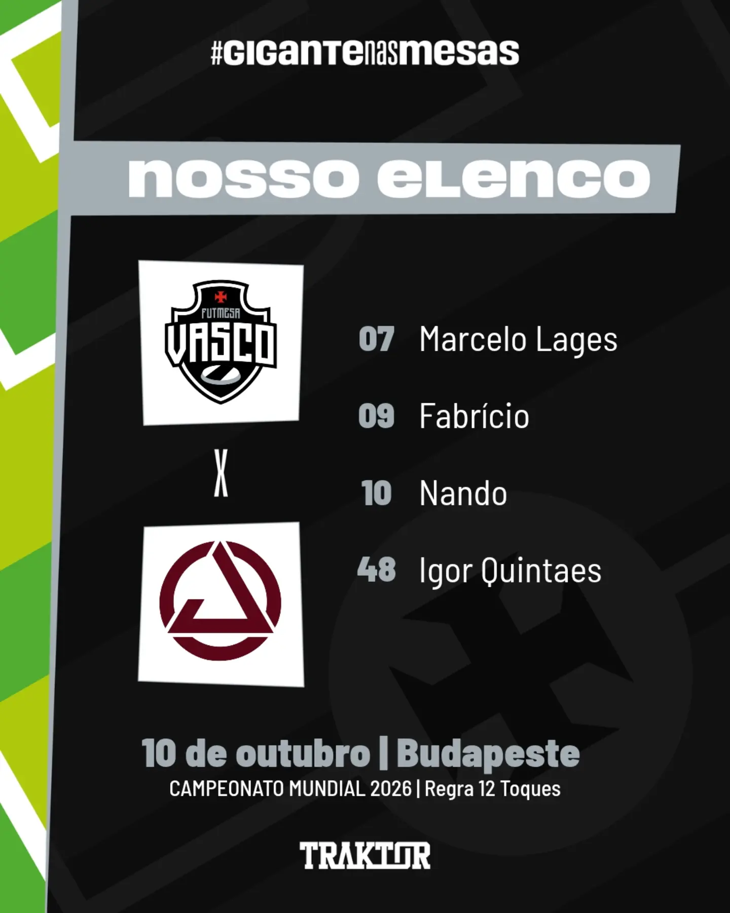 Vasco busca o tricampeonato mundial de futebol de mesa em Budapeste