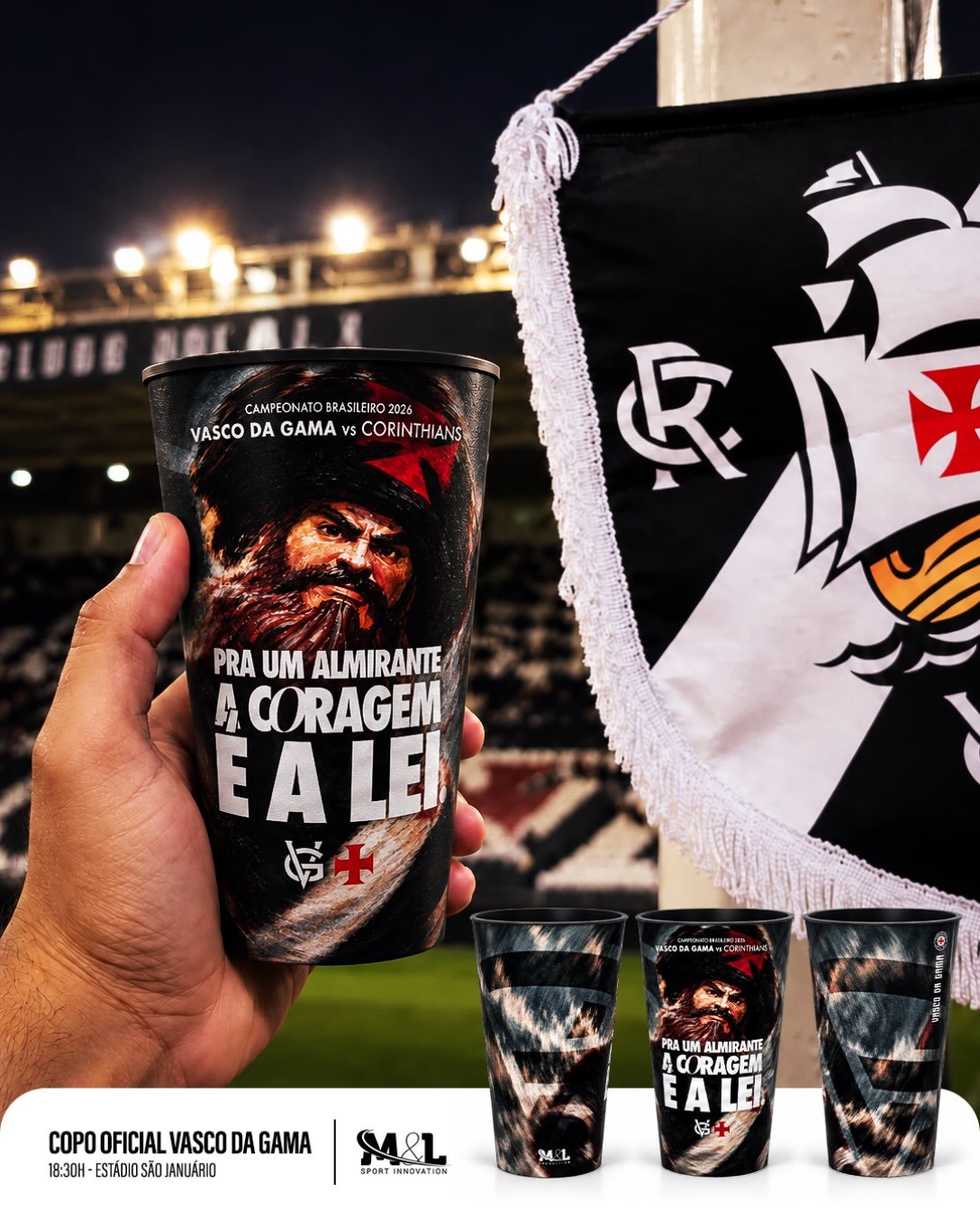 Vasco comercializa copos oficiais exclusivos para torcedores em São Januário