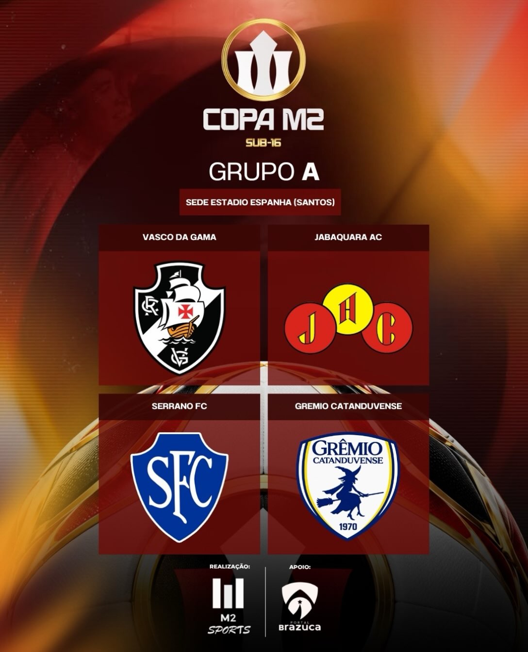 Vasco confirma participação na categoria sub-16 da competição
