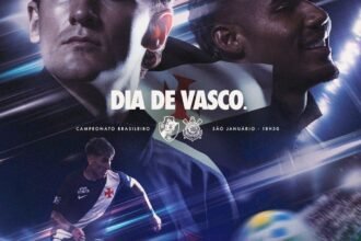 Vasco da Gama divulga arte oficial para partida contra o Corinthians