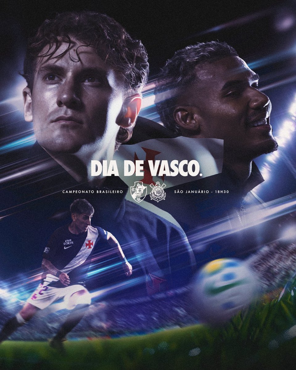 Vasco da Gama divulga arte oficial para partida contra o Corinthians