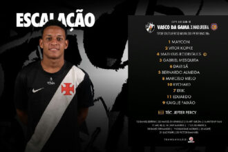 Vasco da Gama divulga escalação oficial para partida contra o Madureira