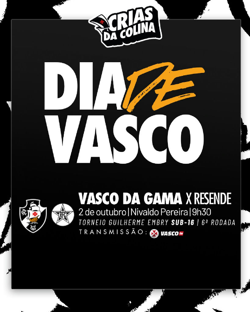 Vasco da Gama encara o Resende pelo Torneio Guilherme Embry sub-16