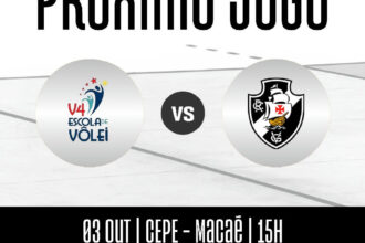 Vasco da Gama: equipe sub-17 de vôlei feminino entra em quadra em Macaé