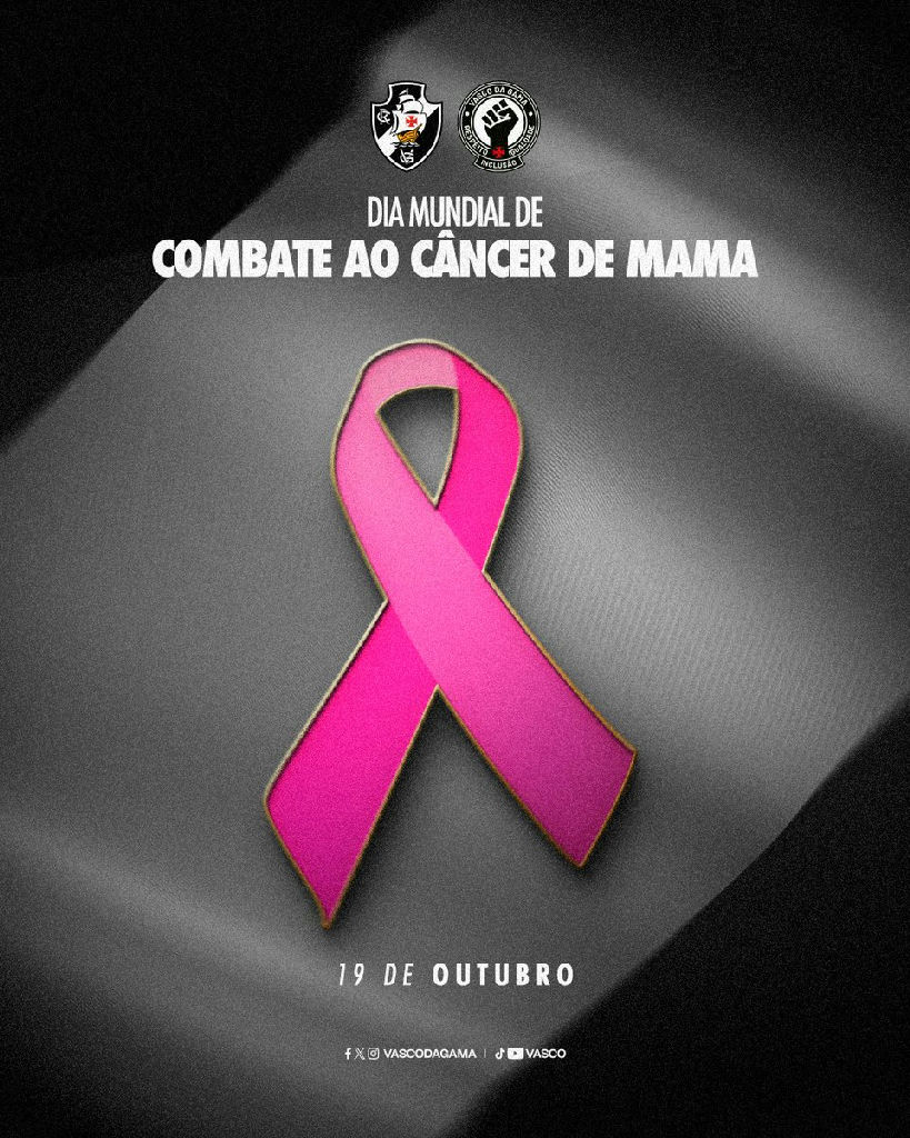 Vasco da Gama manifesta apoio à campanha contra o câncer de mama