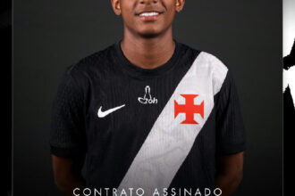 Vasco da Gama oficializa primeiro contrato profissional do atacante Rodrigo Jr