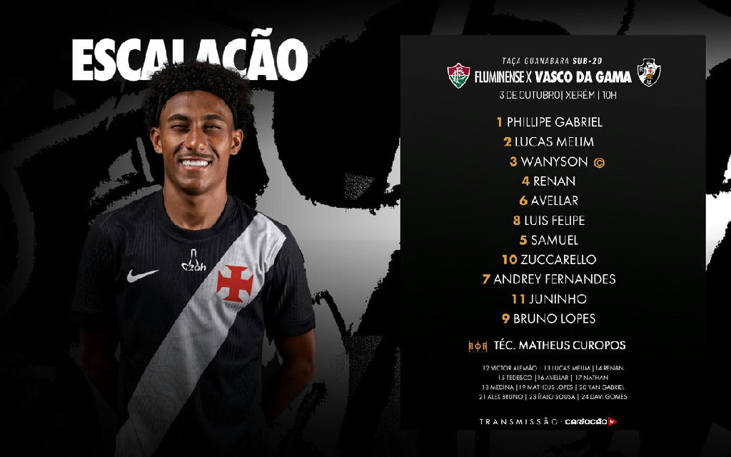Vasco define escalação para o clássico contra o Fluminense na Taça Guanabara