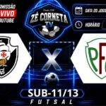 Vasco e Palmeira se enfrentam pelo futsal estadual nas categorias sub-11 e sub-13